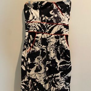 Black, white and red dress